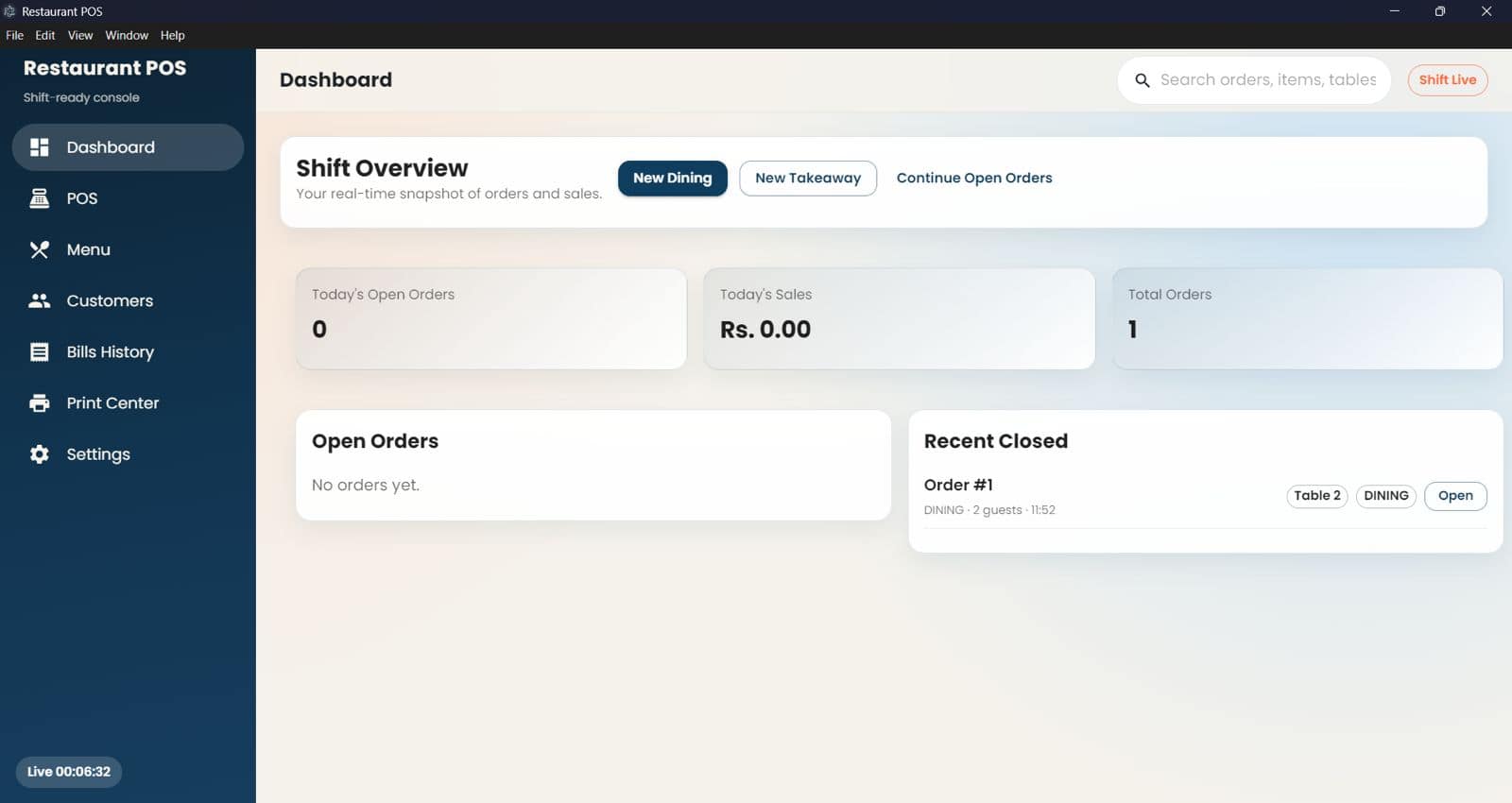 Restaurant POS System header visual