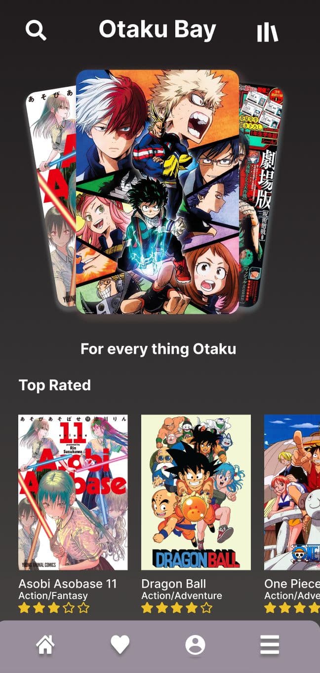 Anime Streaming App Design